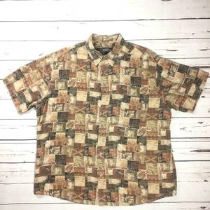 Woolrich Mens L Shirt Brown Primitive Blocks